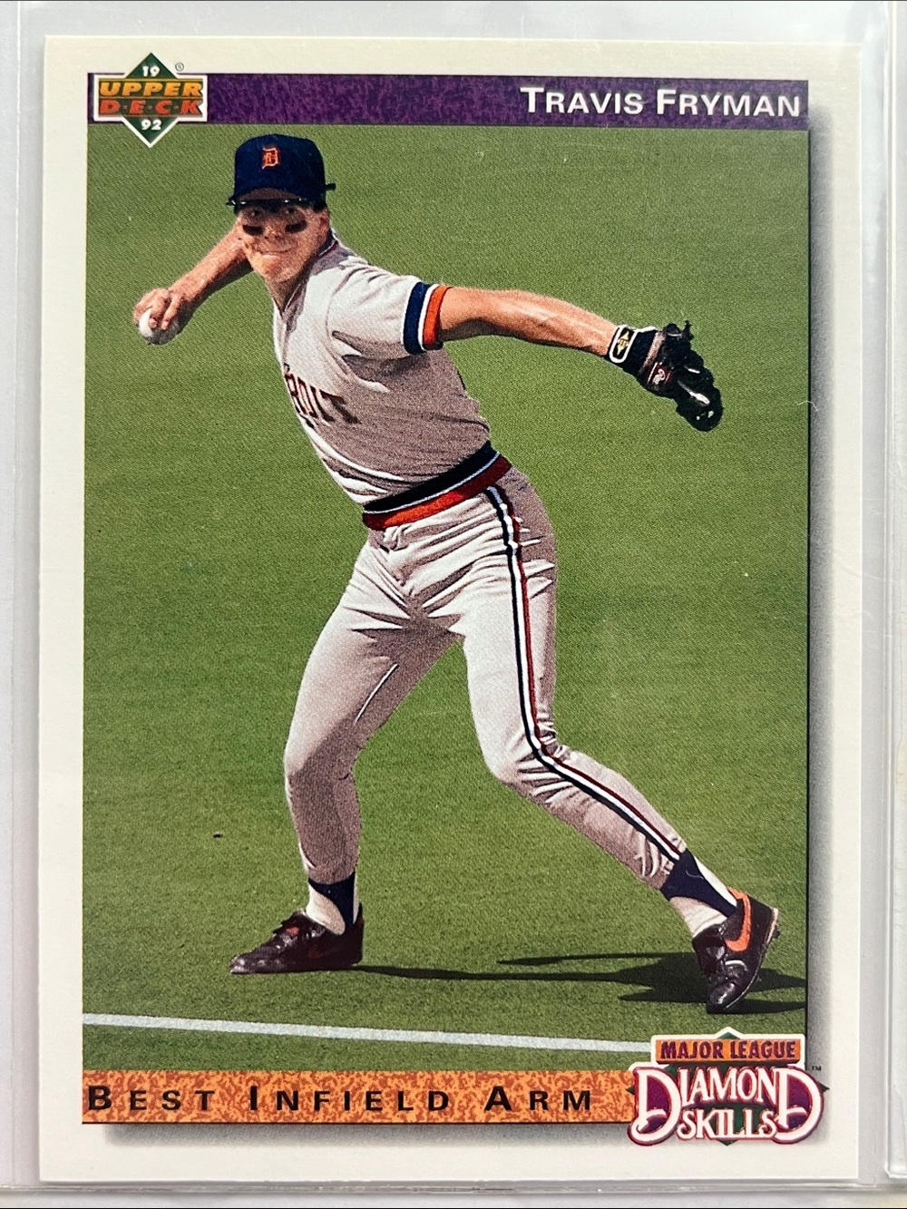 1992 Upper Deck Travis Fryman Diamond Skills. Best Infield Arm.